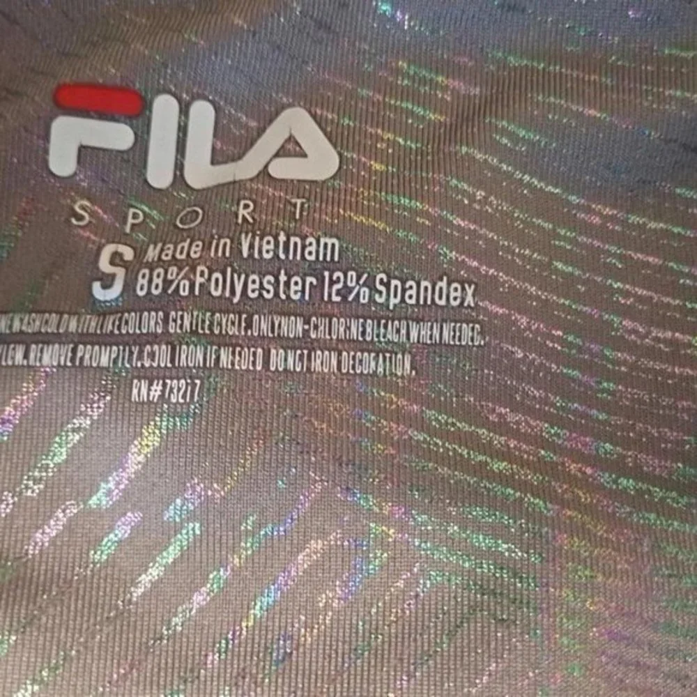 FILA Leggings Gray with‎ Iridescent Lines Size Small